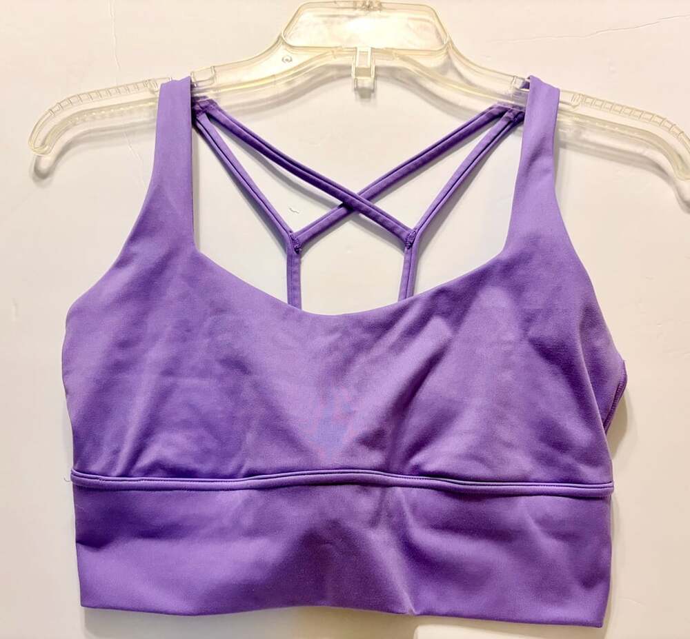 All In Motion Sports Bra Size S Purple Longline Strappy